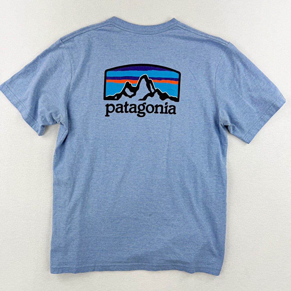 Patagonia Fitz Roy Horizons Responsibili-Tee‎ Size M Mens Blue 38440